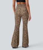 Pantalon de yoga évasé gainant galbant taille haute imprimé léopard Halara UltraSculpt™