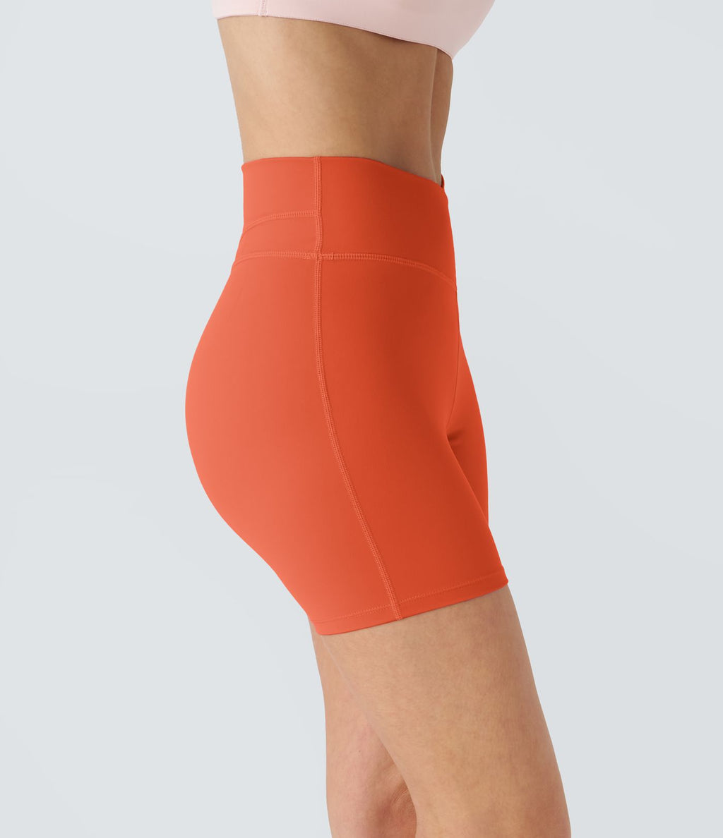Softlyzero™ Plush Shorts 12,5cm Yoga Taille Haute Croisés Froncés
