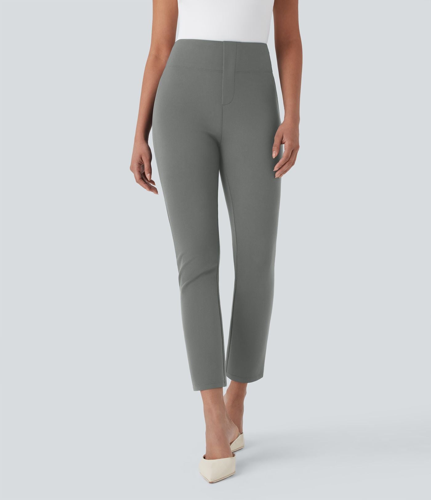 Pantalon de travail fuselé court taille haute Halara Flex™ avec poches