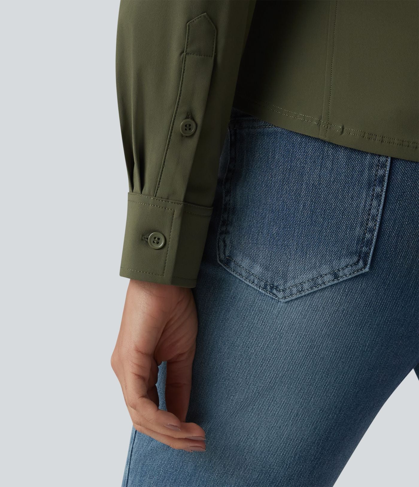 Chemise casual infroissable à manches longues et séchage rapide
