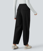 Pantalon barrel taille haute avec poches