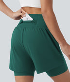 Short de yoga SoftlyZero™ Airy 2-en-1 taille ultra-haute effet frais InstantCool 17,5 cm avec poches