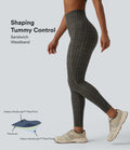 Legging de running Halara UltraSculpt™ gainant taille haute imprimé à carreaux avec poches