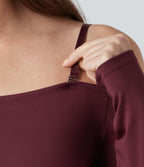 Body casual épaules dénudées à manches longues avec bretelles amovibles et brassière intégrée