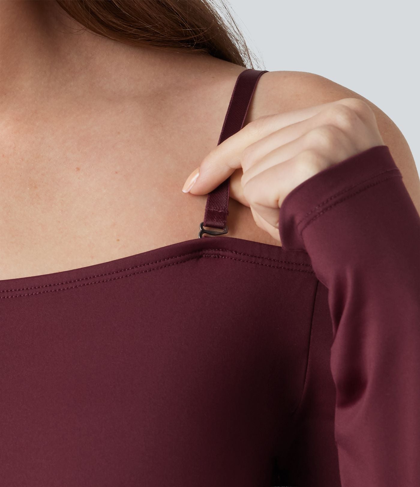 Body casual épaules dénudées à manches longues avec bretelles amovibles et brassière intégrée