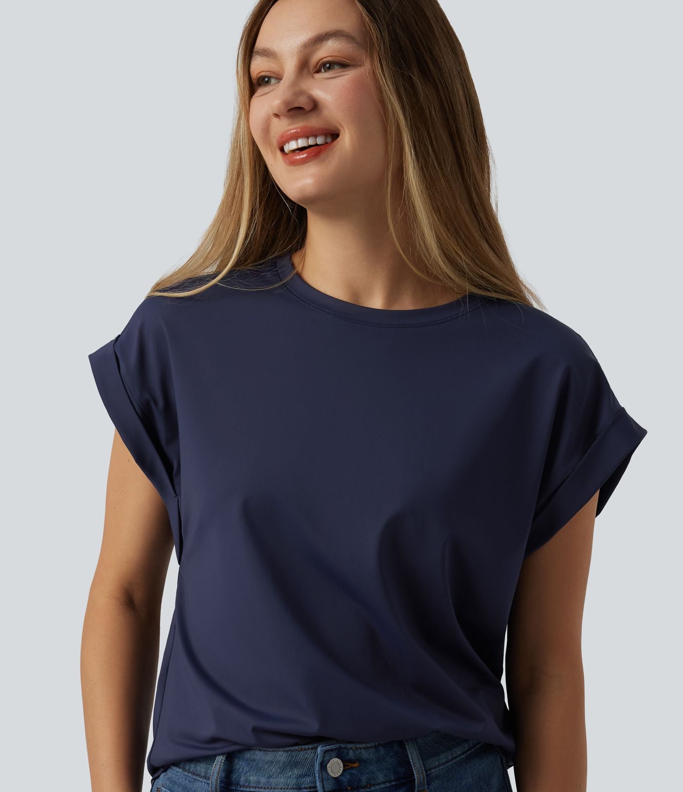 T-shirt casual à col rond et manches courtes