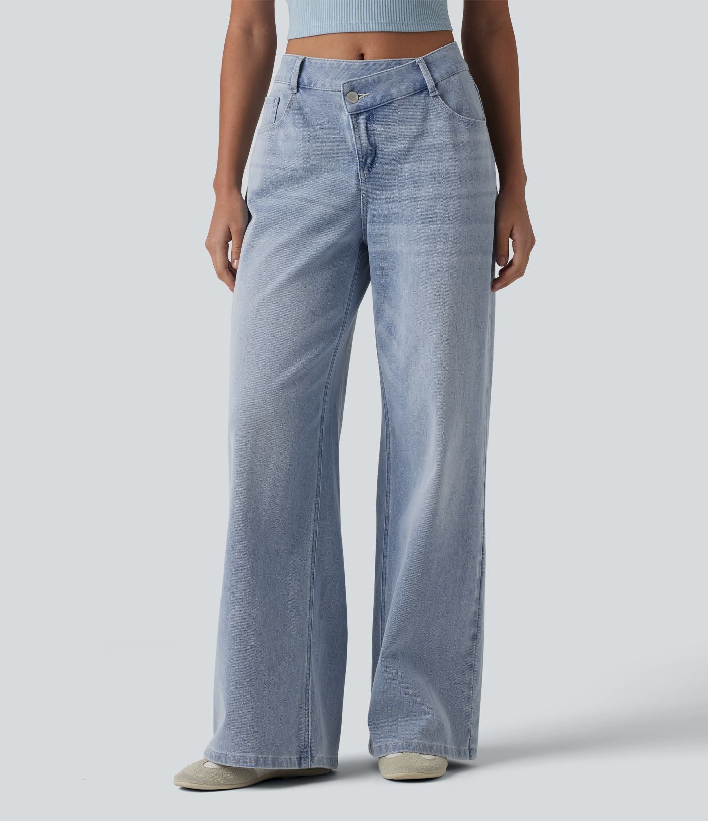 Jean large décontracté Halara Flex™ asymétrique taille mi-haute avec poches