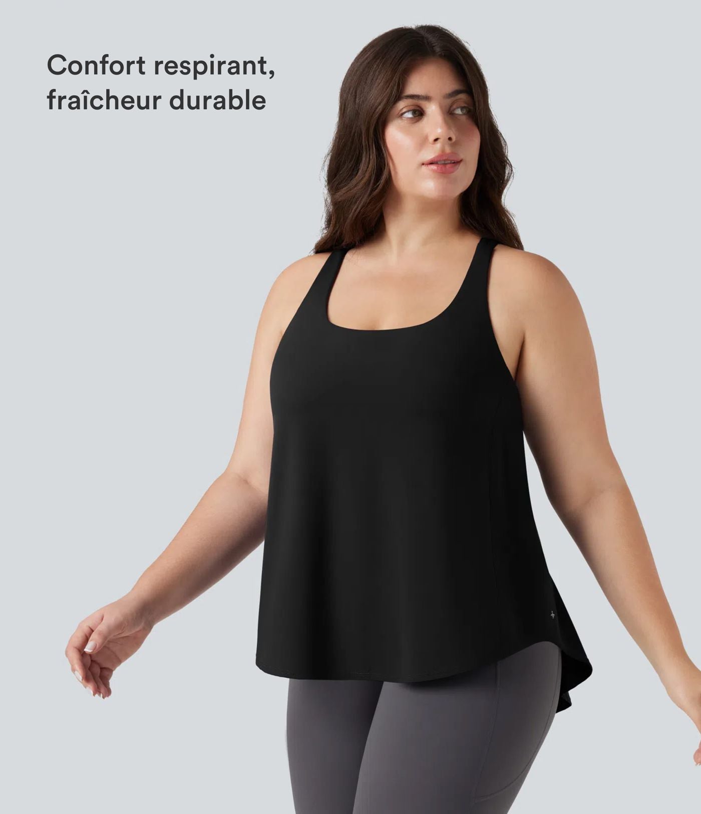 Débardeur running Halara UltraSculpt™ grande taille col rond ourlet arrondi