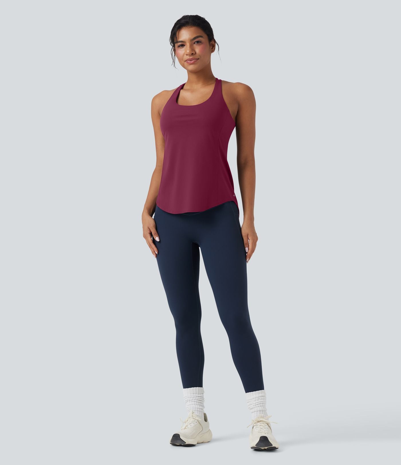Débardeur running Halara UltraSculpt™ col rond dos croisé bonnets E-G
