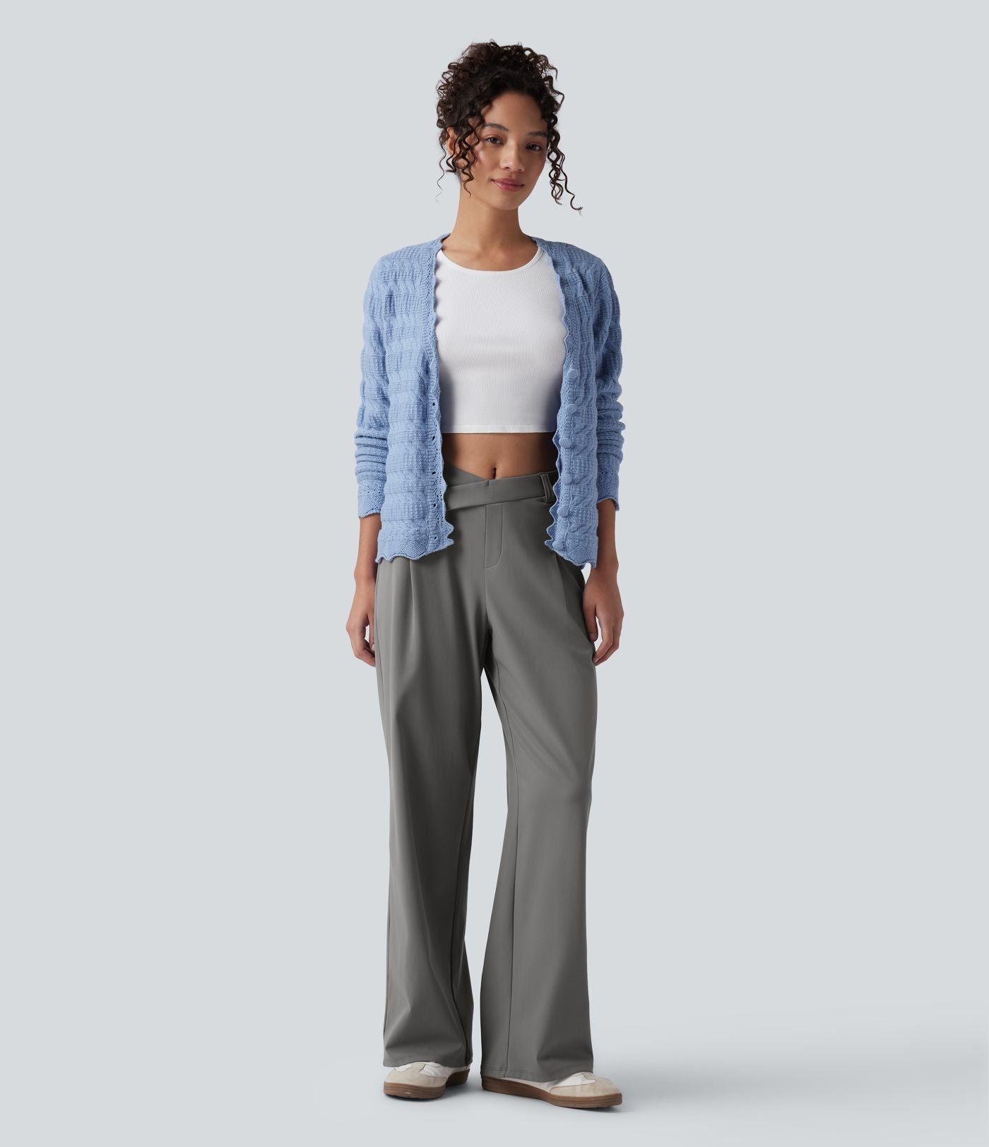 Pantalon tailleur ample asymétrique taille mi-haute Halara Flex™ DayStretch avec poches
