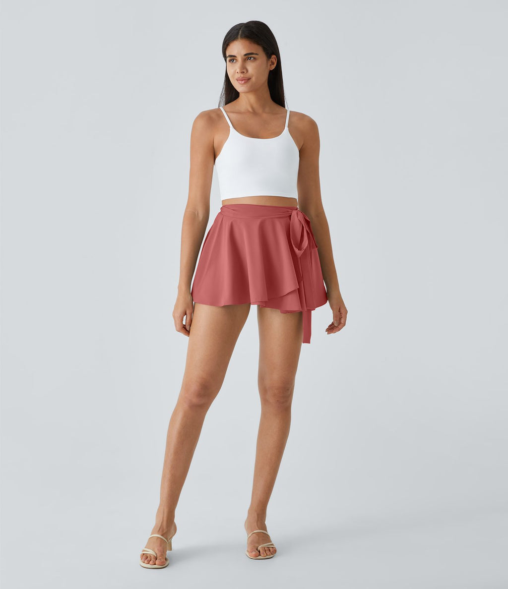 Breezeful™ Jupe Évasée Casual Taille Haute 2 en 1 Poche Latérale Séchage Rapide