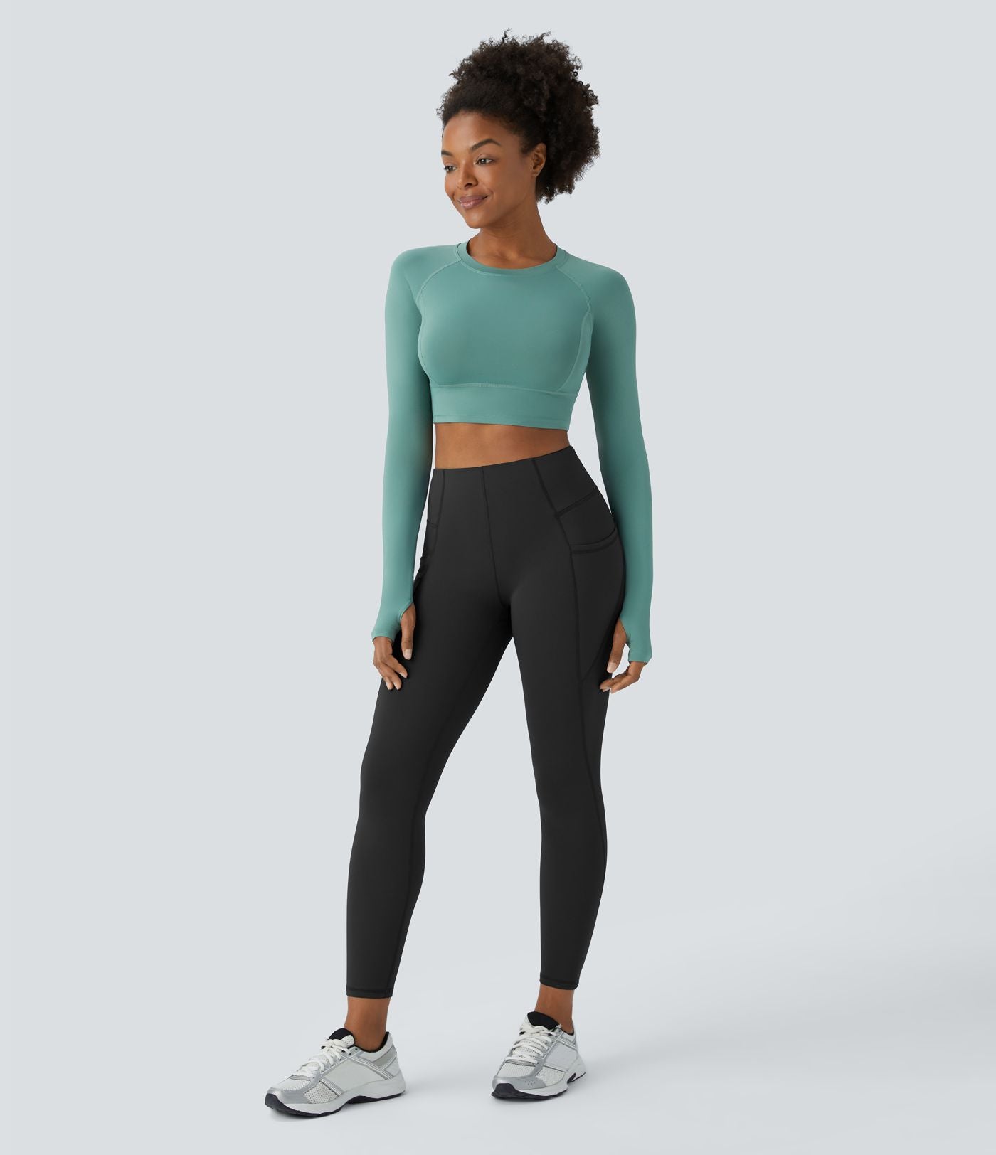 Legging de yoga thermique taille haute avec poches latérales