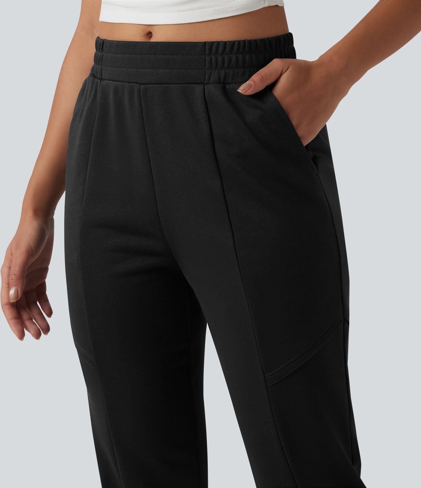 Jogging casual fuselé taille mi-haute avec poches