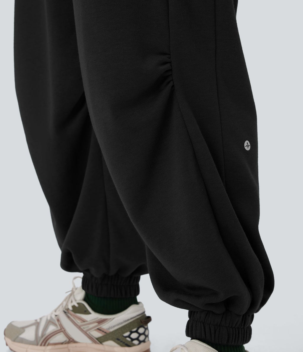 Jogging de running taille haute avec poches et cordon de serrage