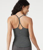 Caraco décontracté Halara UltraSculpt™ jacquard rayé avec dos ajouré, ourlet arrondi et coussinets amovibles