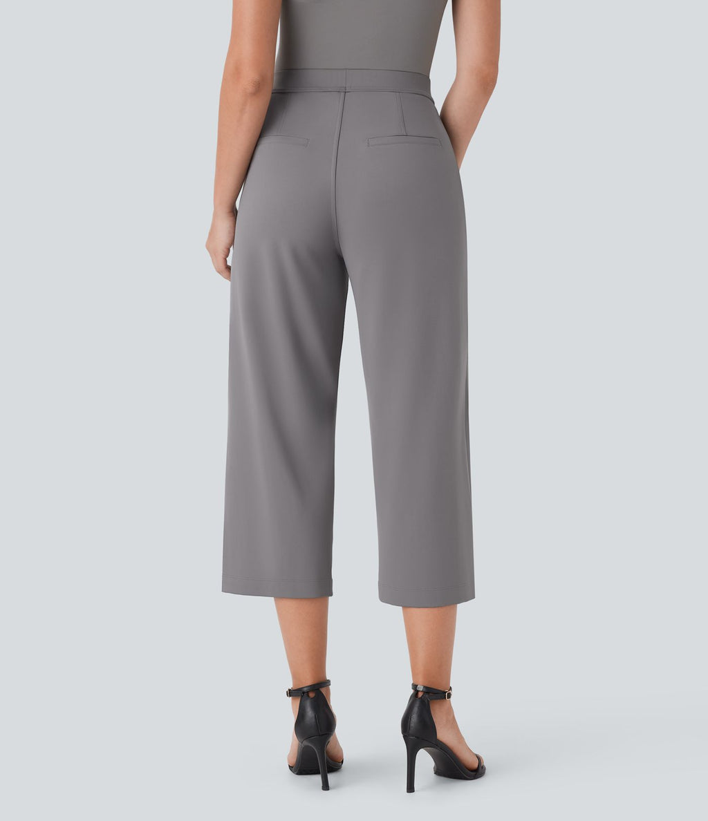 Pantalon capri de travail coupe droite taille haute Halara Flex™ DayStretch avec poches latérales