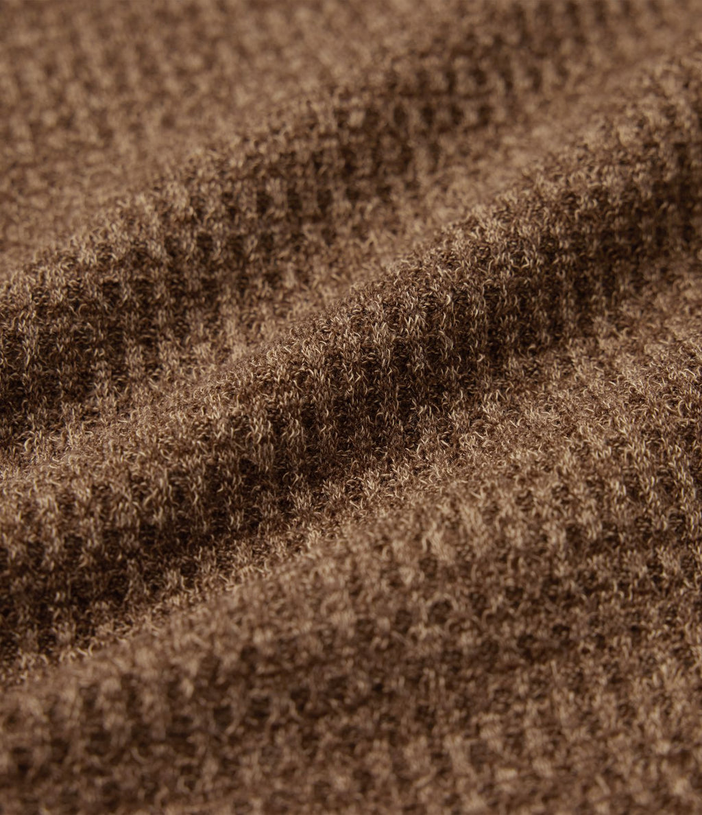 Veste décontractée maille gaufré manches longues ourlet arrondi avec poches