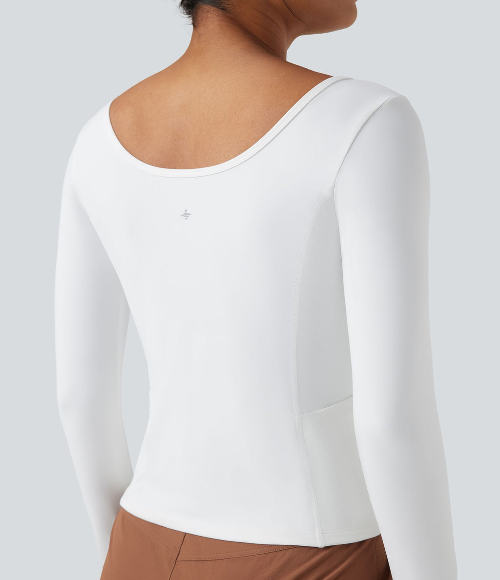 Haut de sport randonnée SoftlyZero™ Plush manches longues à trous pouces avec poches