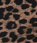 Jupe-short décontractée mini taille haute gauffrée imprimé léopard