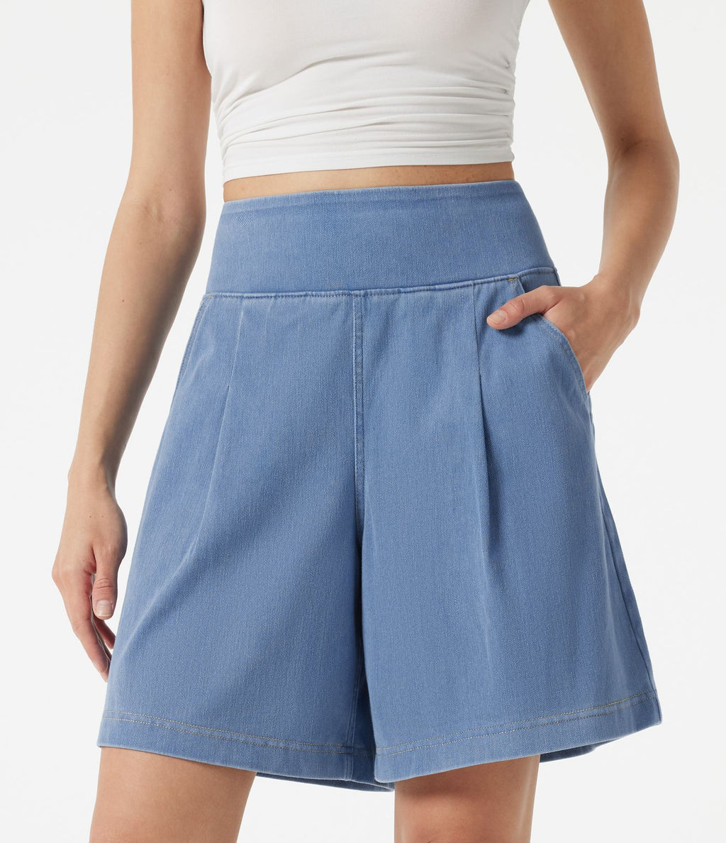 Halara Flex™ Short décontracté ample en jean taille haute 17,5 cm avec poches