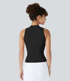 Softlyzero™ QuickDry Débardeur Golf Slim à Demi-Zip et Col Baseball