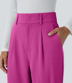 Pantalon tailleur Halara Flex™ fuselé uni, taille haute, avec poches