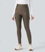 Legging 7/8 brillant taille haute avec poches