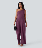 Combinaison de soirée Breezeful™ asymétrique dos nu séchage rapide avec poches latérales