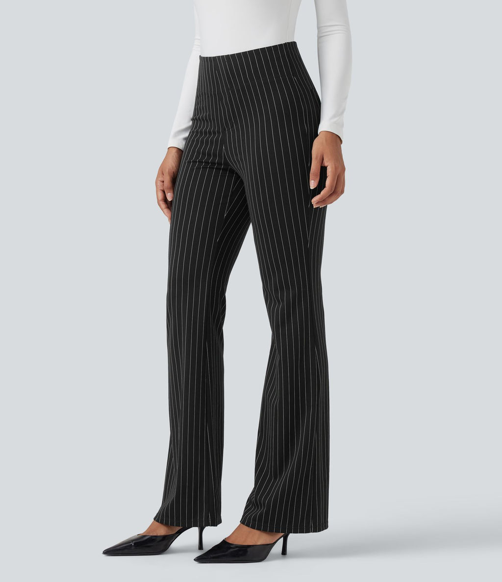 Halara Flex™ Pantalon tailleur évasé à rayures taille haute avec poches
