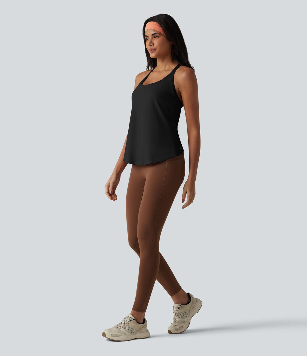 Halara UltraSculpt™ Débardeur d'entraînement dos nu croisé avec boucle ajustable et soutien-gorge intégré