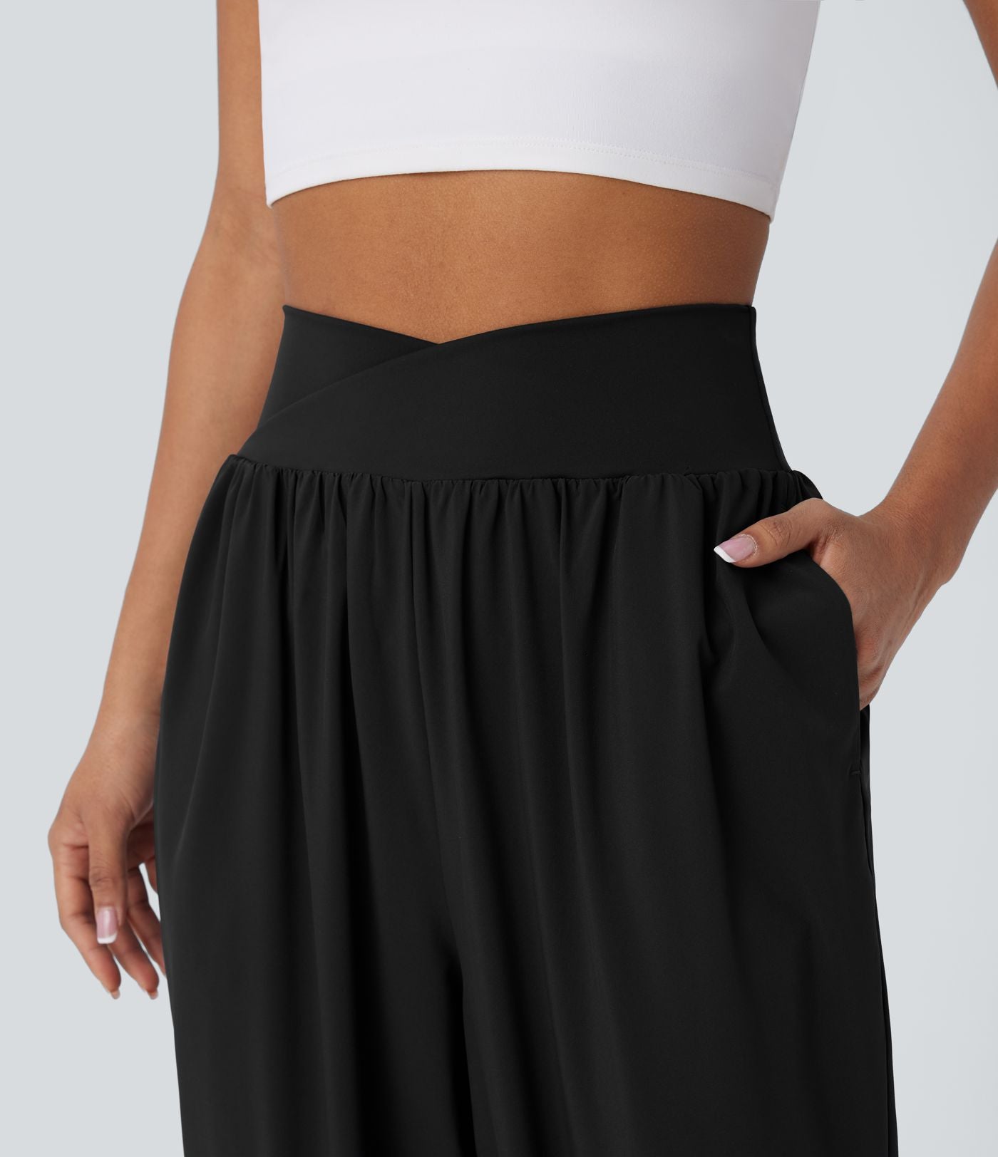 Pantalon de yoga croisé taille haute à séchage rapide Breezeful™ avec poches latérales