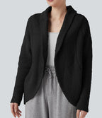 Gilet col châle manches longues raglan