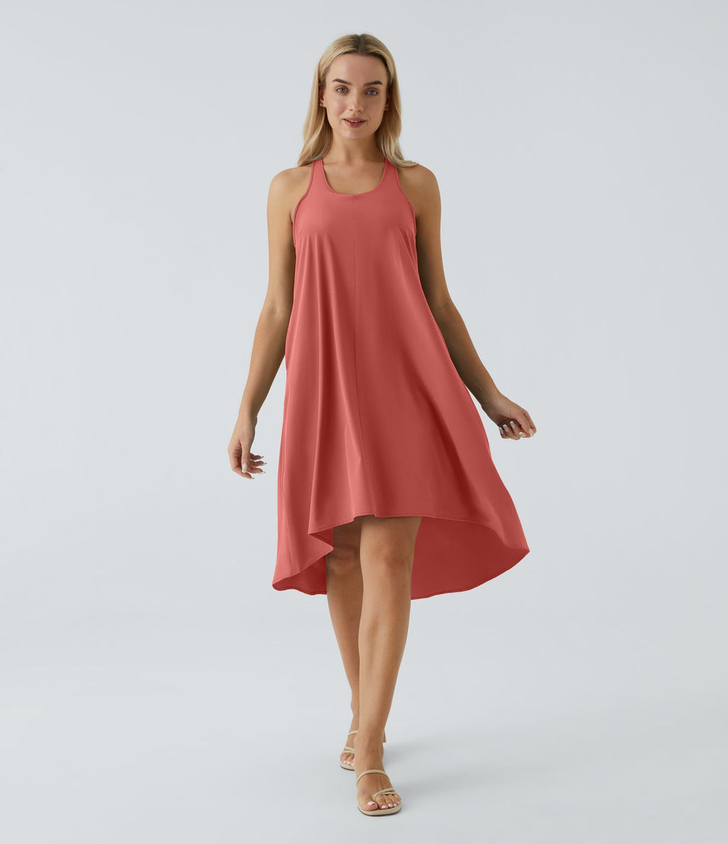 Robe décontractée mi-longue Breezeful™ dos nageur poche latérale fluide asymétrique séchage rapide A-C