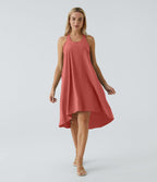 Robe décontractée mi-longue Breezeful™ dos nageur poche latérale fluide asymétrique séchage rapide A-C