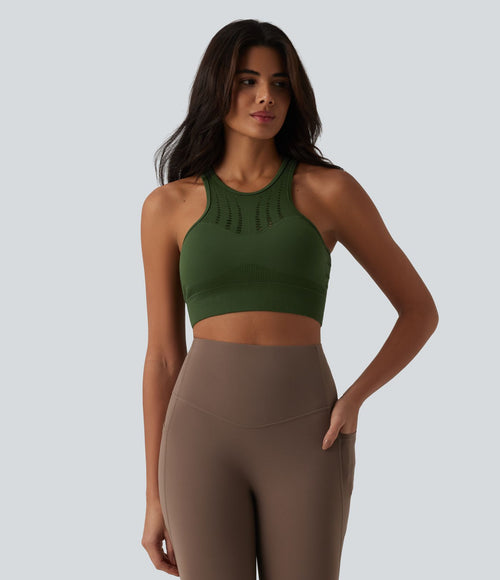 Brassière de sport yoga OneForm sans couture Flow maintien léger avec découpes et soutien-gorge intégré
