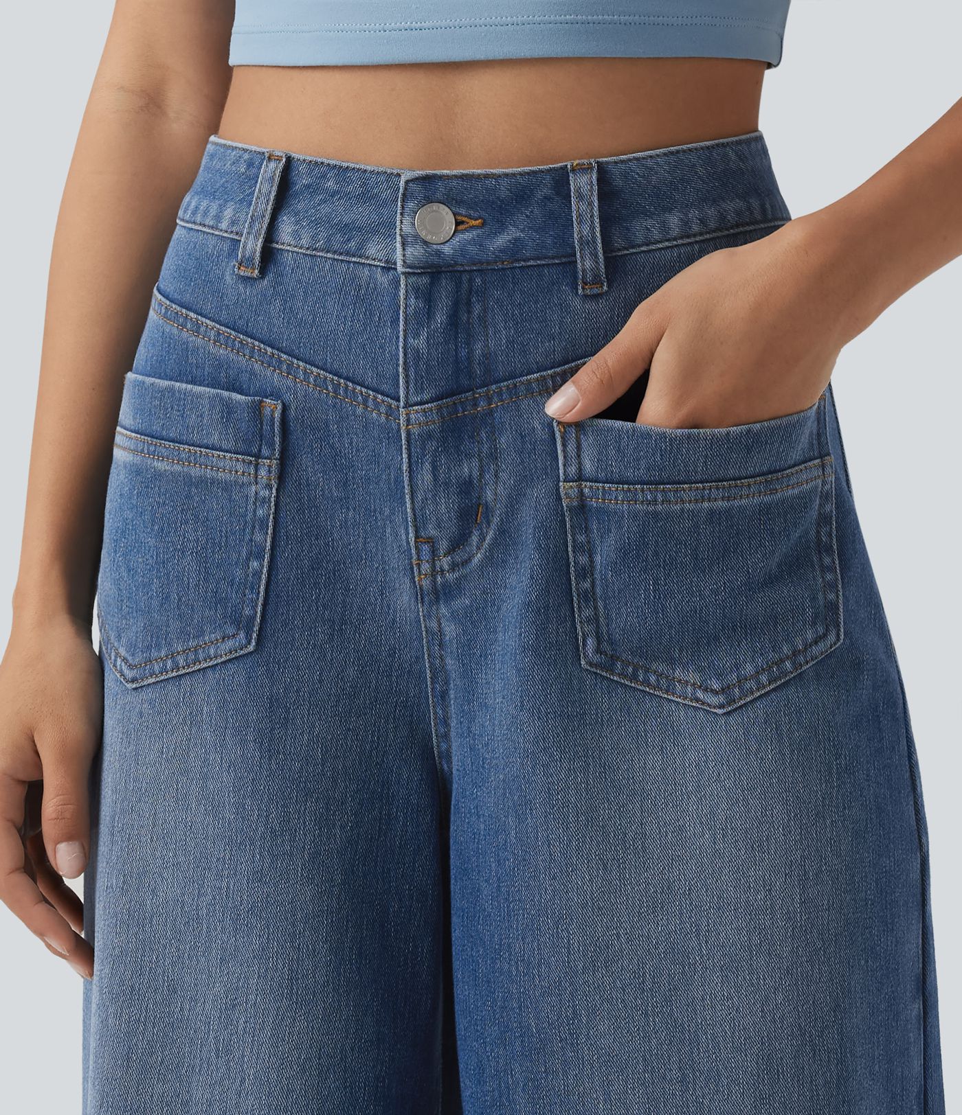 Jean ample Halara Flex™ casual taille mi-haute avec poches