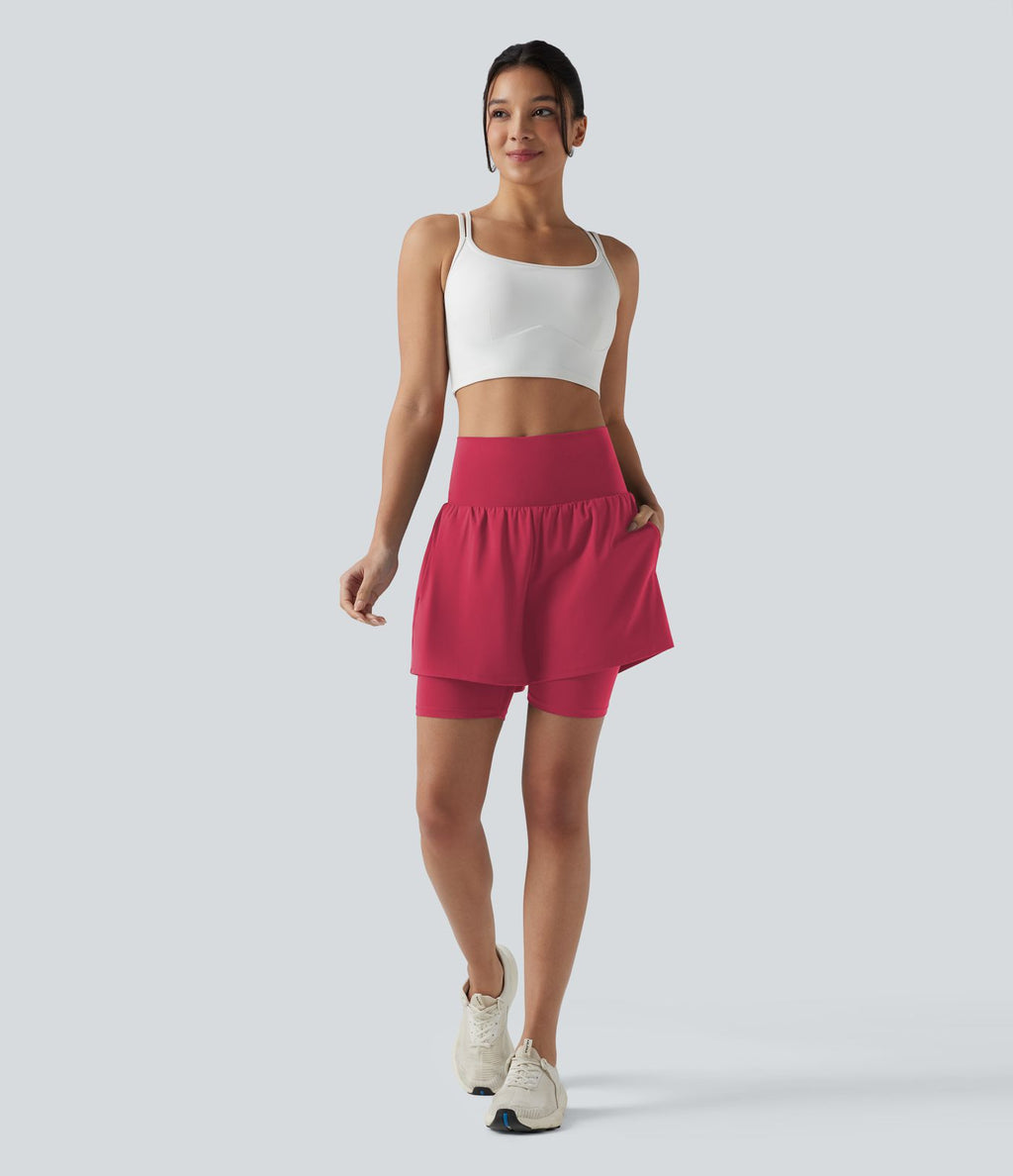 Short de yoga SoftlyZero™ Airy 2-en-1 taille ultra-haute effet frais InstantCool 17,5 cm avec poches