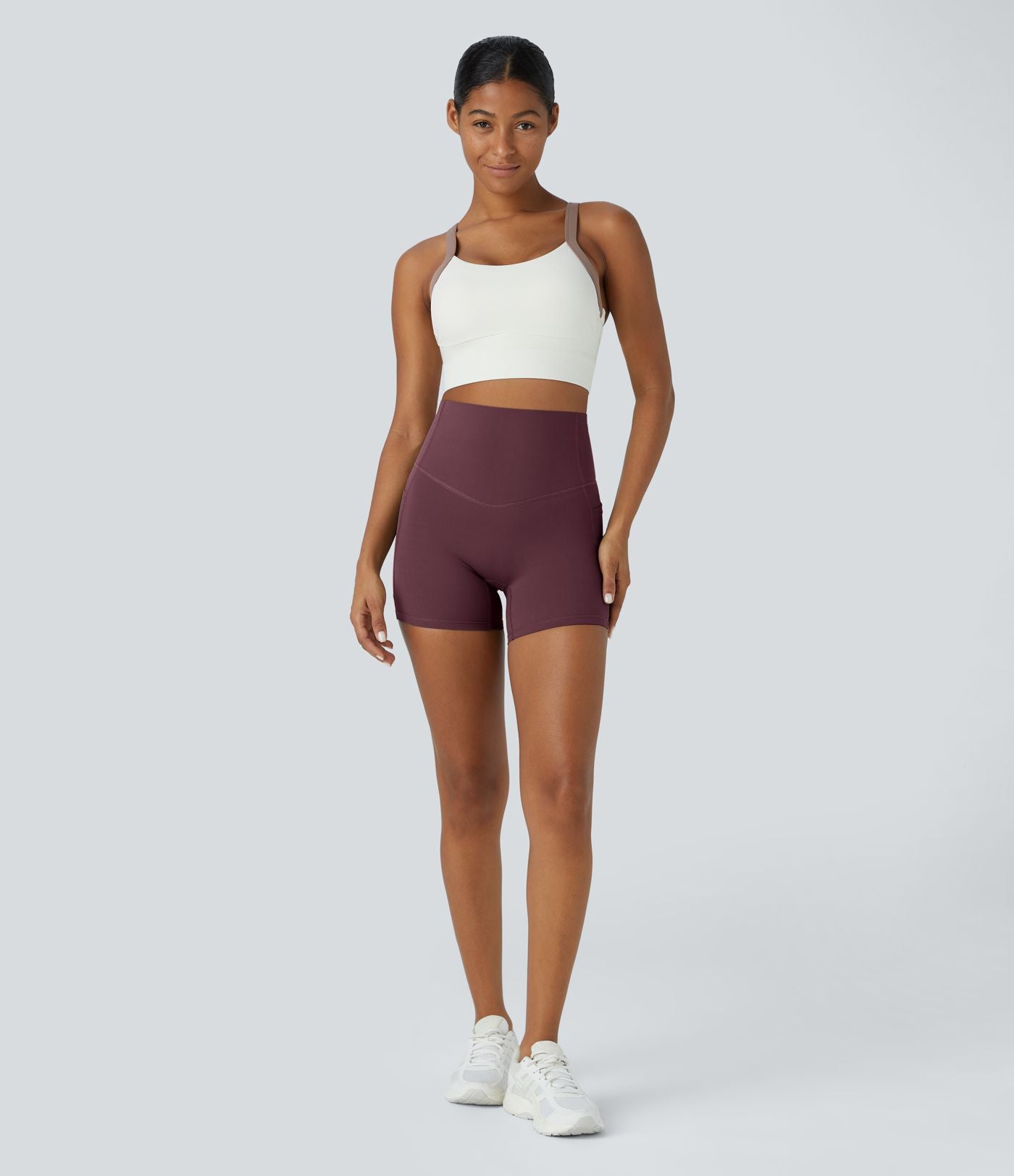 Short cycliste d'entraînement gainant taille haute UltraSculpt™ SoCinched à poches latérales 12,5 cm