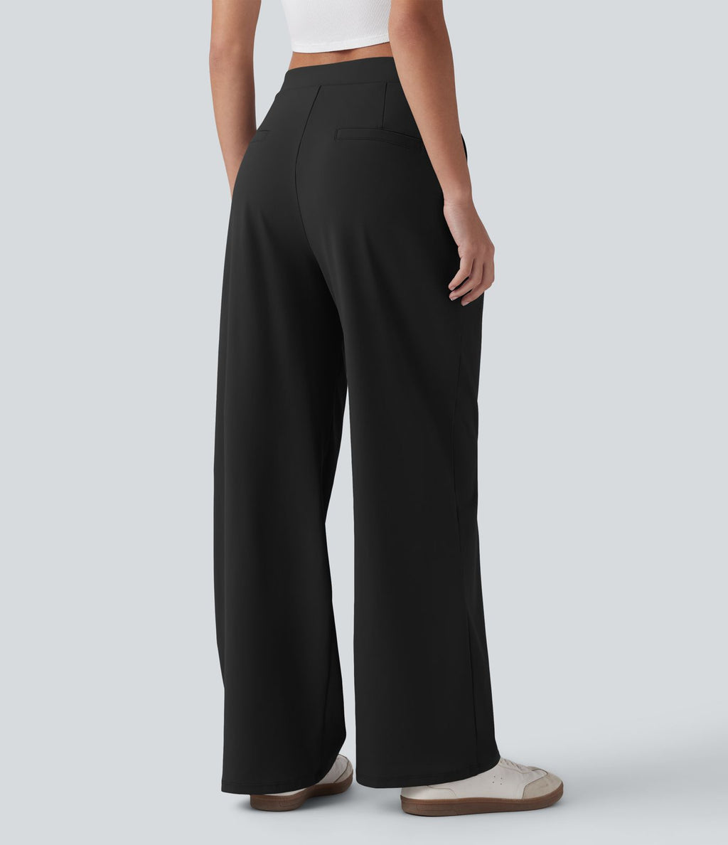 Pantalon tailleur ample asymétrique taille mi-haute Halara Flex™ DayStretch avec poches