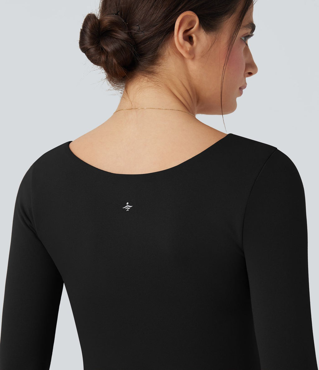 Haut de sport yoga 2-en-1 décolleté carré à manches longues sans couture OneForm Seamless Flow