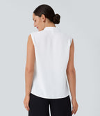 Blouse sans manches col V pour le bureau