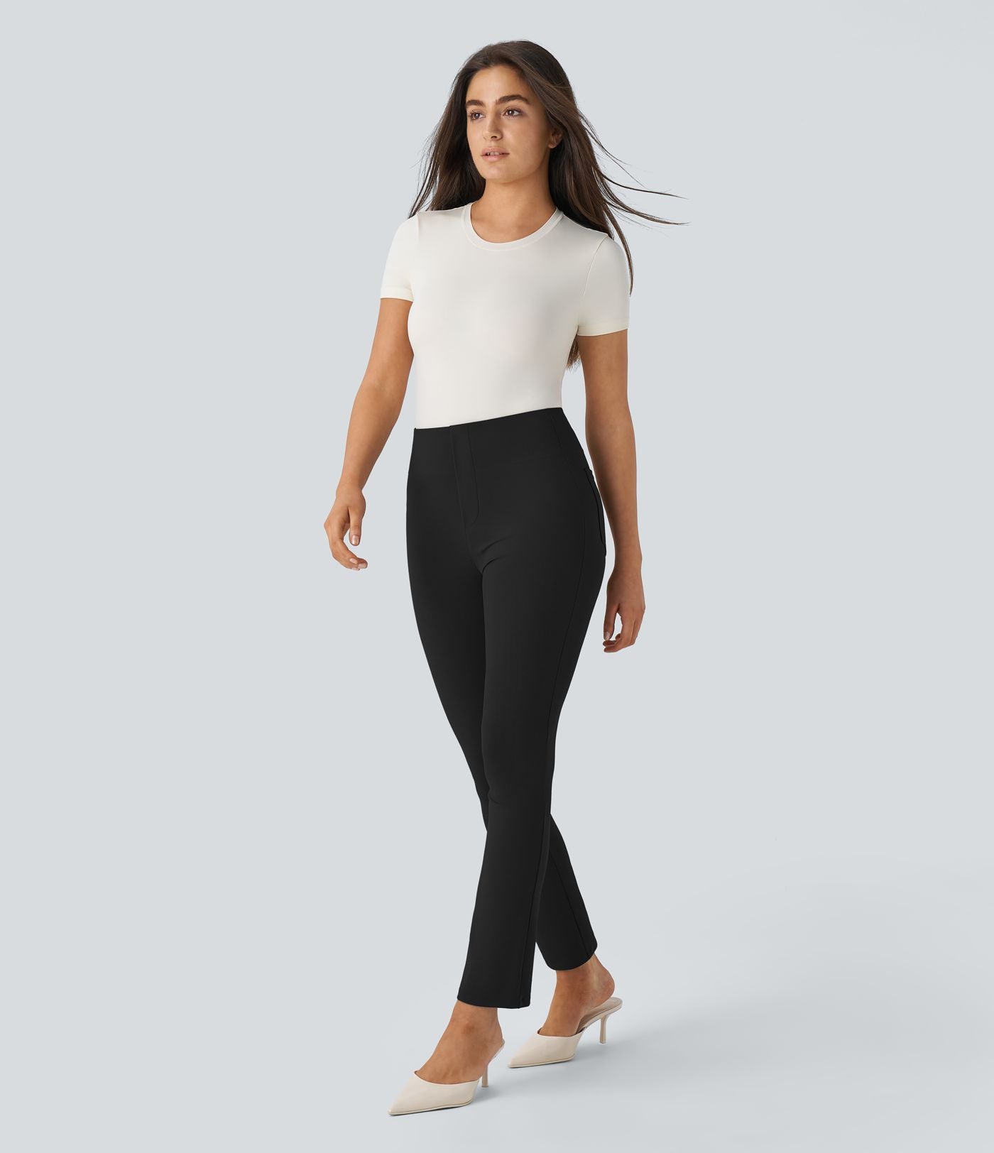Pantalon tailleur fuselé taille haute Halara Flex™ avec poches