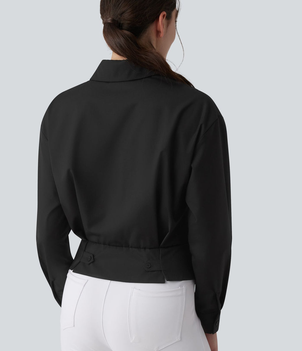 Chemise tailleur col manches longues taille cintrée ajustable