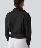 Chemise tailleur col manches longues taille cintrée ajustable
