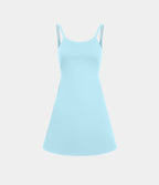 Robe de sport danse 2-pièces SoftlyZero™ Plush double bretelles caraco avec poche A-D