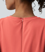 Combishort décontracté col rond sans manches effet frais InstantCool avec nœud frontal et poches, accès facile Easy Peasy, protection solaire UPF50+