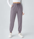 Jogging Yoga Froncé Taille Haute Cordon de Serrage Poche Latérale