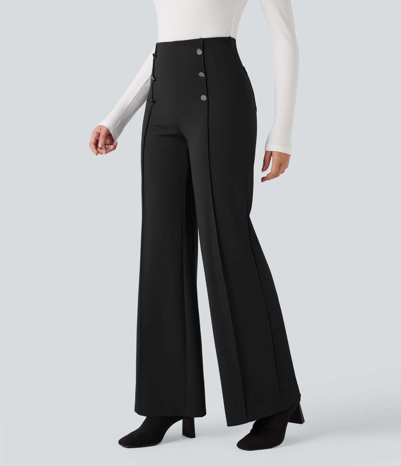 Pantalon tailleur large gainant taille haute Halara Flex™