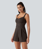 Combinaison décontractée à col en V avec soutien-gorge intégré et poches - Édition Easy Peasy