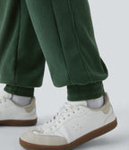 Pantalon de jogging décontracté en velours côtelé à taille haute avec poches latérales
